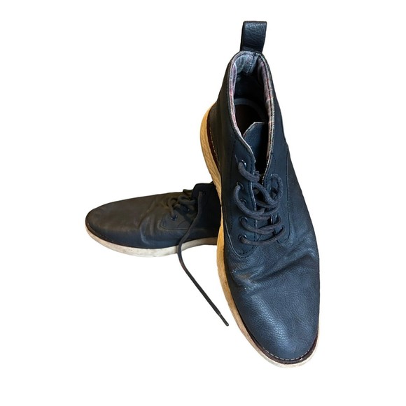 Ben Sherman Nu Casual Faux Leather Chukka Boots Size 11 Blue Mens Lace-Up Vamp main image 5